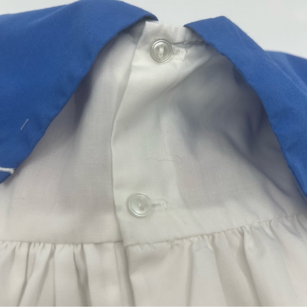 Vintage baby girl white sailor sailboat boat dress collar necktie 24 months - Picture 8 of 12